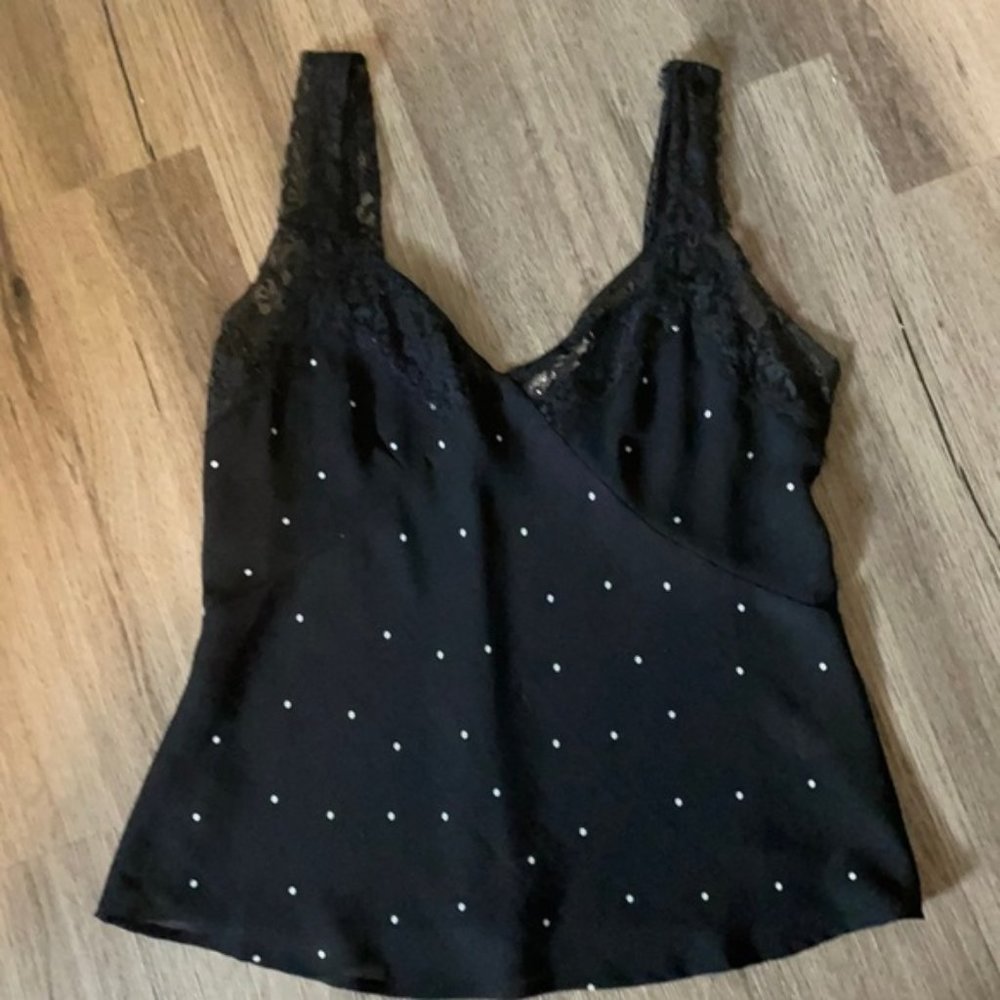 Lovestitch Black/White Polka Dot Cami, Size Medium